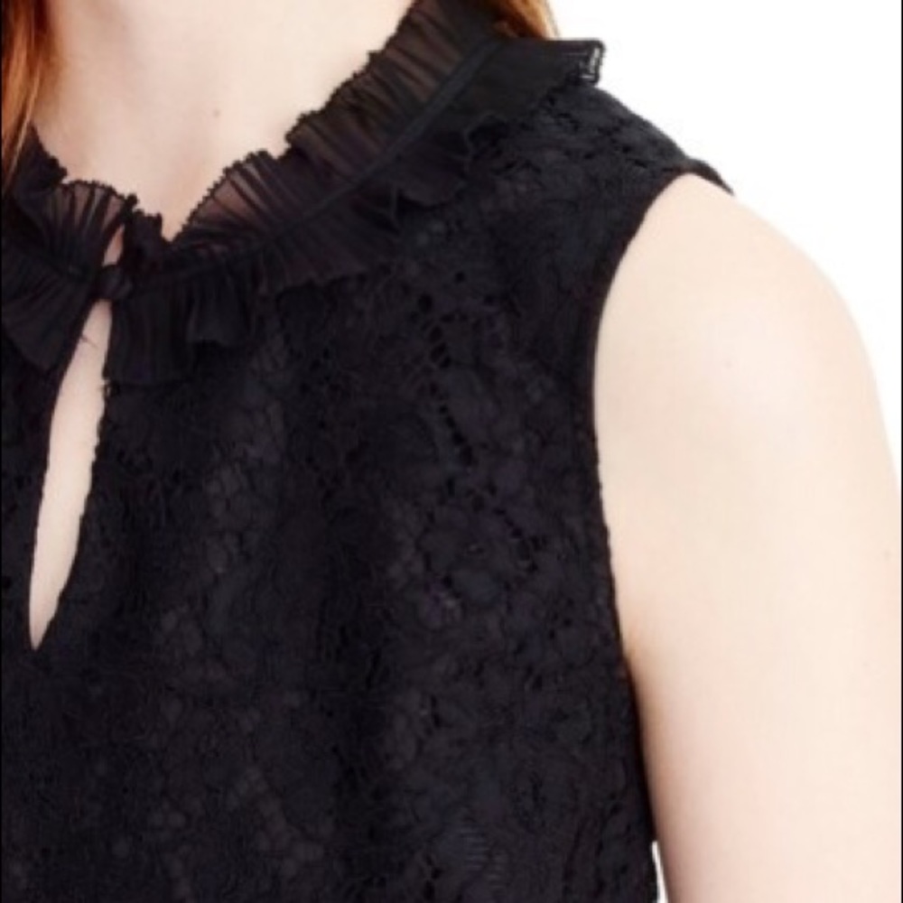 J.Crew Lace Ruffle-neck Top, Size S - Picture 2 of 2